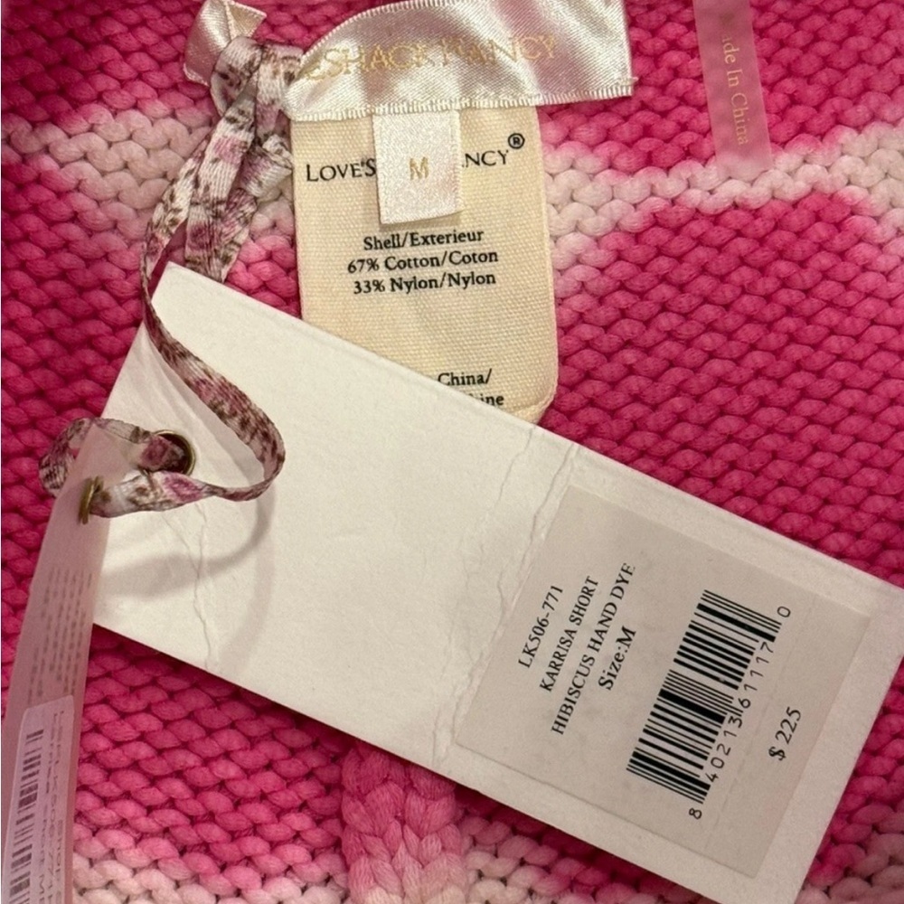 Love Shack Fancy NWT Pink Tie Dye Knit Shorts Scallop Hem High Waist M - Picture 4 of 5